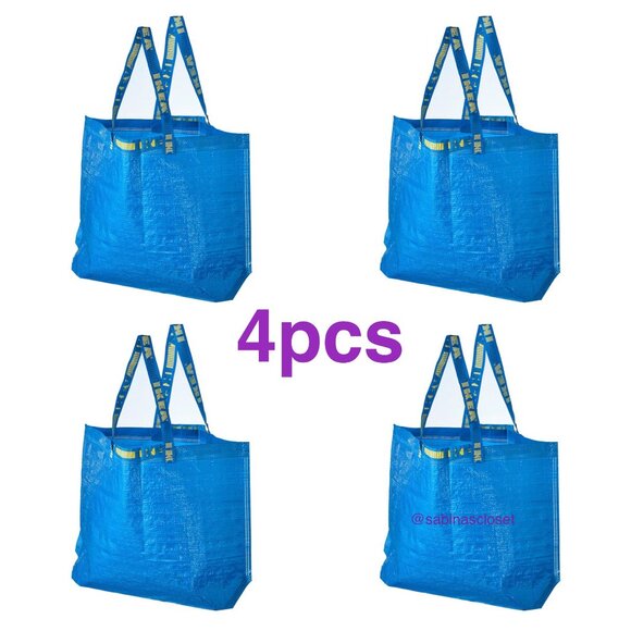 IKEA FRAKTA 4 Pack Medium Shopping Bag 10 Gallon 17.75" x 17.75" x 7" NWT - Picture 1 of 8